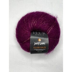 Jody Long Glam Haze Yarn Gorgeous 004 Alpaca Mohair Metallic 109‎ Yds Italy